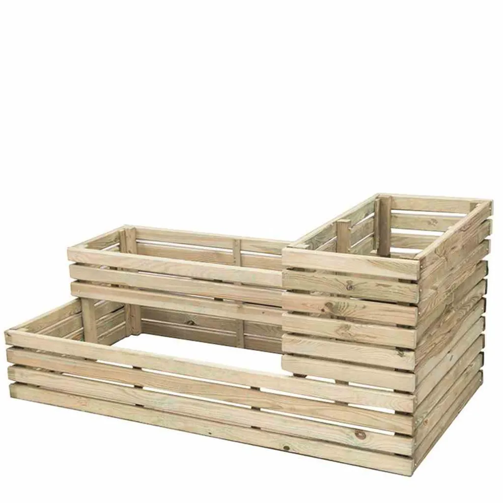 Carré potager surélevé Ella 120x64cm - Bac à fleurs en métal Siena Garden