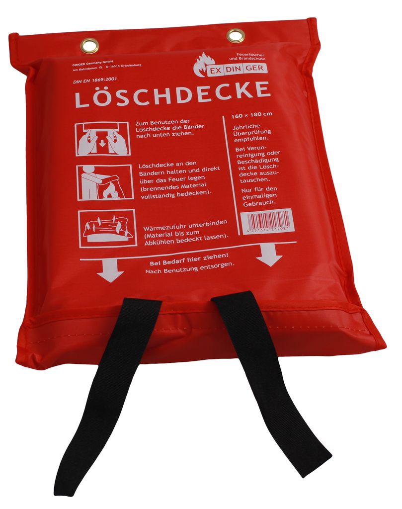 Löschdecke Brandschutzdecke 1,60 x 1,80 m - 1 Stück : : Baumarkt