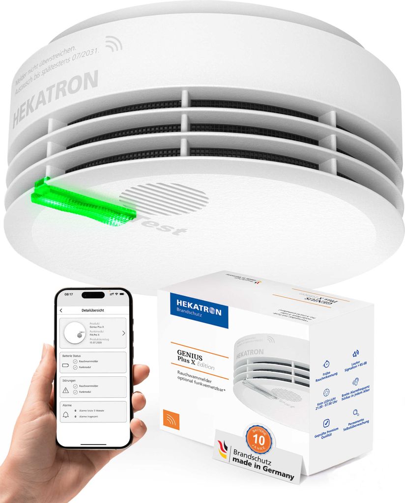 Hekatron Genius Plus X – Un détecteur de fumée connecté Image du produit 