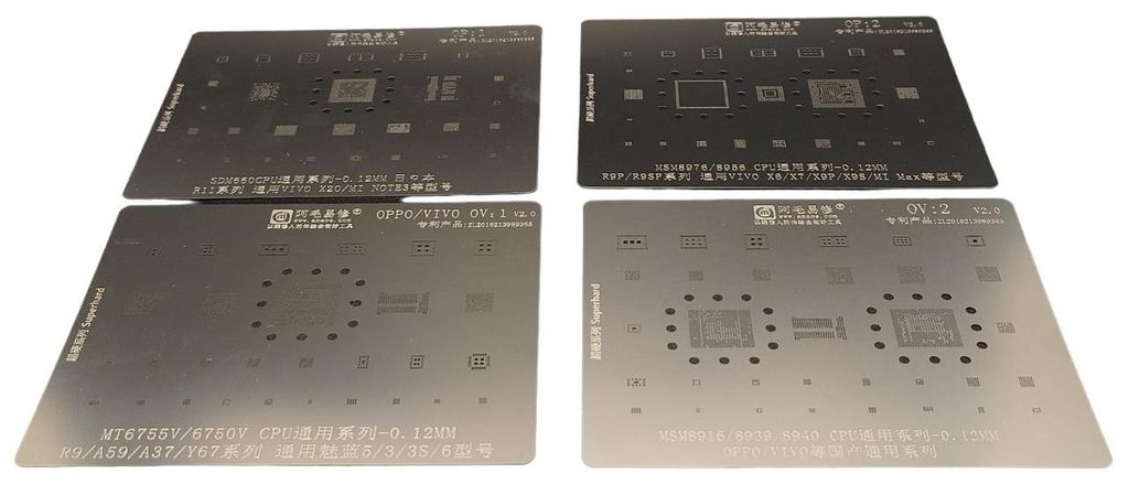 Reballing-Schablone für Oppo Vivo 10 in 1 BGA-Schablonen OP1 OP2 OV1 OV8