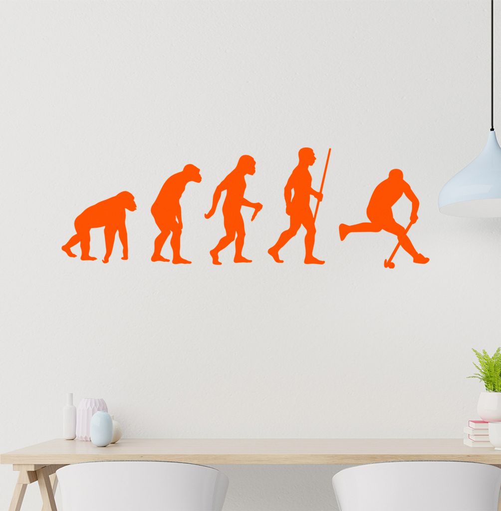 Hockey Ball Evolution Wandtattoo Wandaufkleber Wall Sticker - Dekoration, Küche, Wohnzimmer, Schlafzimmer, Badezimmer