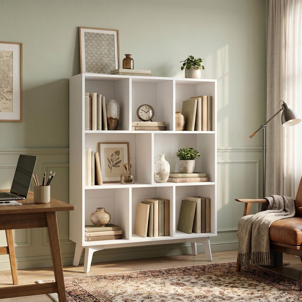 VASAGLE Bücherregal Standregal mit 8 Fächern Holzregal Produktbild 
