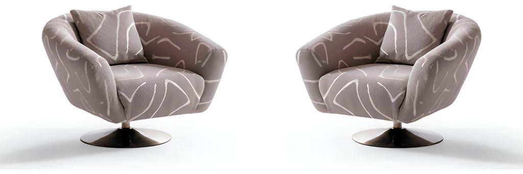 Grauer Stoffsessel Weicher Sessel Sesselgarnitur Wohnzimmermöbel Designermöbel