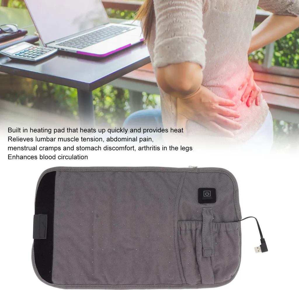 Ceinture chauffante électrique USB pour soulagement de la taille 110cm