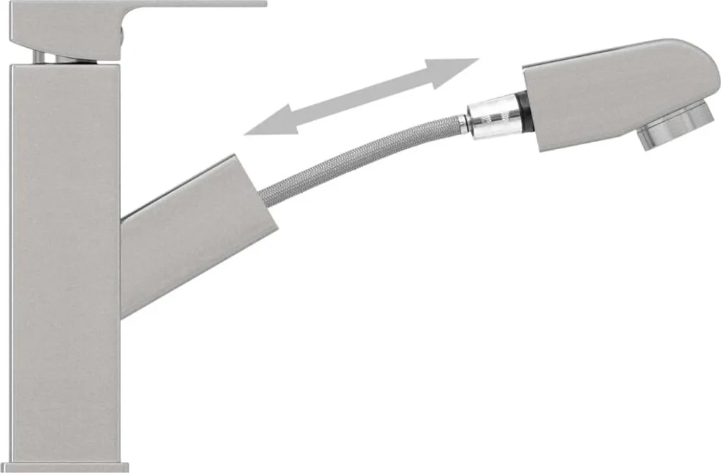 Robinet de lavabo argenté avec douchette extractible multi-usage - 5