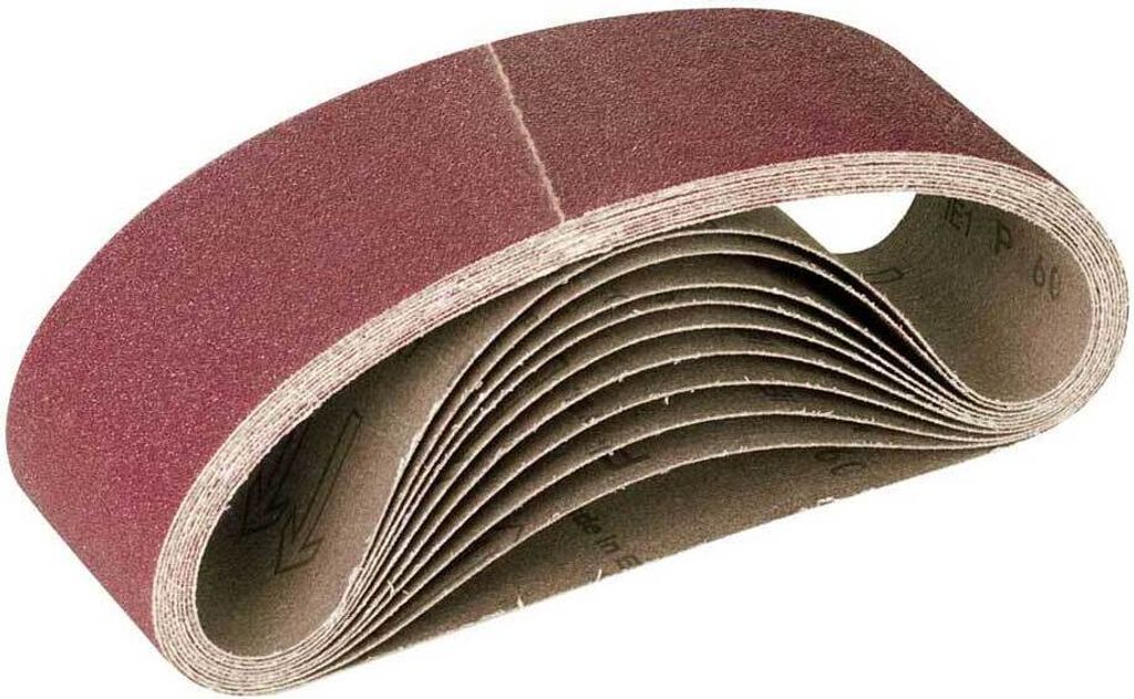 MioTools Fox Schleifbänder, 303 x 40 mm, f. Handbandschleifer, Normalkorund (10 Stk.) K120