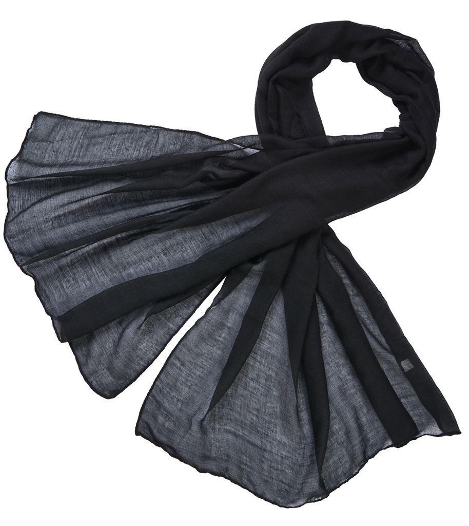 Crinkle Schal Offen Schwarz