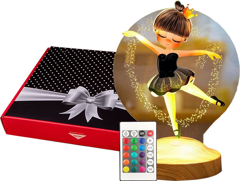 Geschenkelampe LED Nachttischlampe Ballerina Nachtlicht Produktbild 