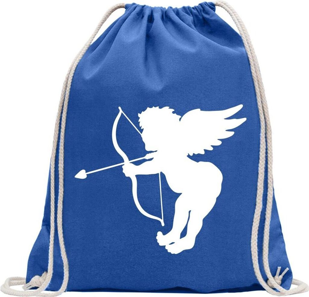 Kiwistar - Turnbeutel - royal - Engel - Liebesengel - Amor - Fun Rucksack Sport Beutel Gymsack Baumwolle mit Ziehgurt