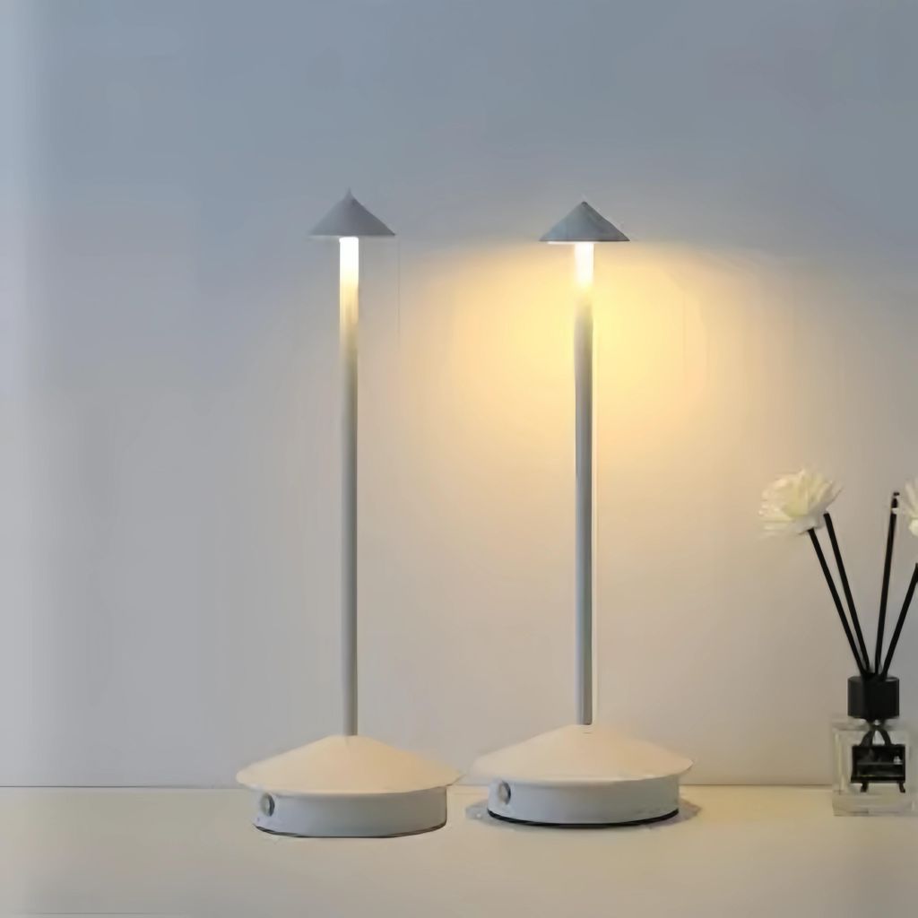 2er-Set schnurlose dimmbare LED-Tischlampen, wiederaufladbare Tischlampen für Restaurants, Bars, Schlafzimmer, weiß