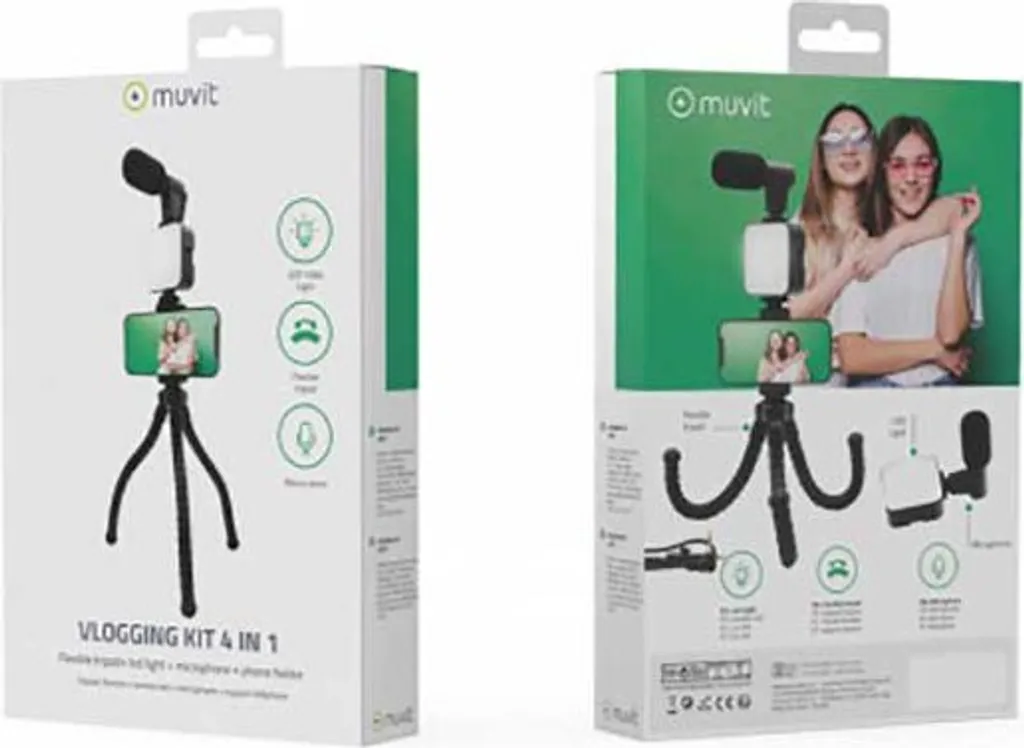 Support de Vlogging Multifonction avec LED et Micro pour Smartphone Noir - 9
