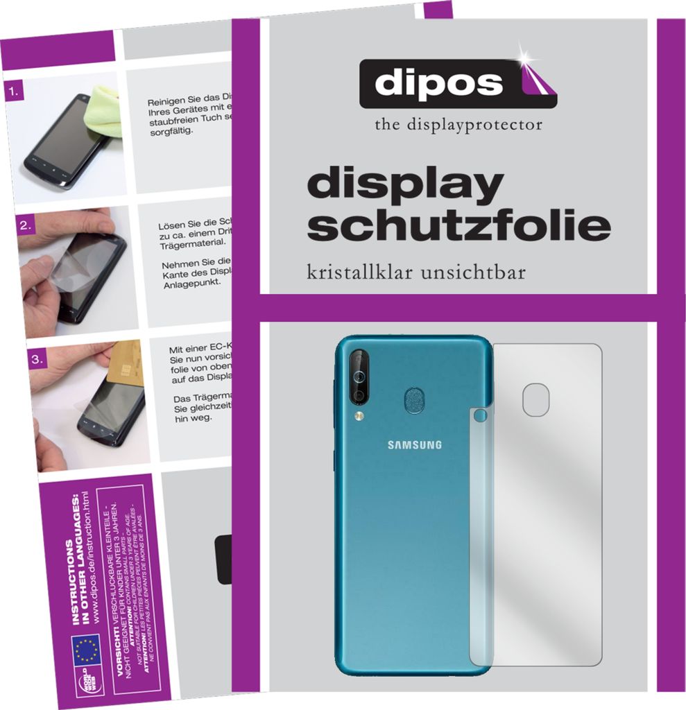 5x Schutzfolie für Samsung Galaxy A40s Rückseite klar Displayschutzfolie Folie Display Schutz dipos