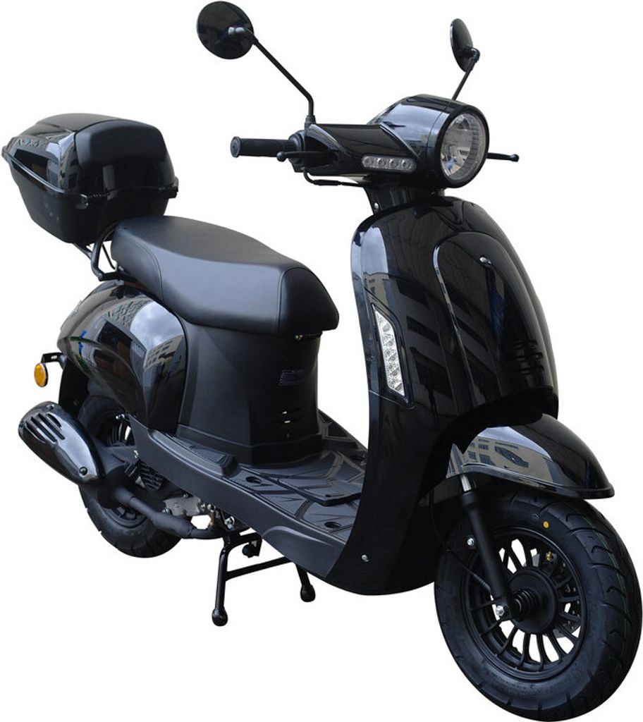Motorroller Massimo 50ccm 45 km/h Euro 5, schwarz mit Top Produktbild 