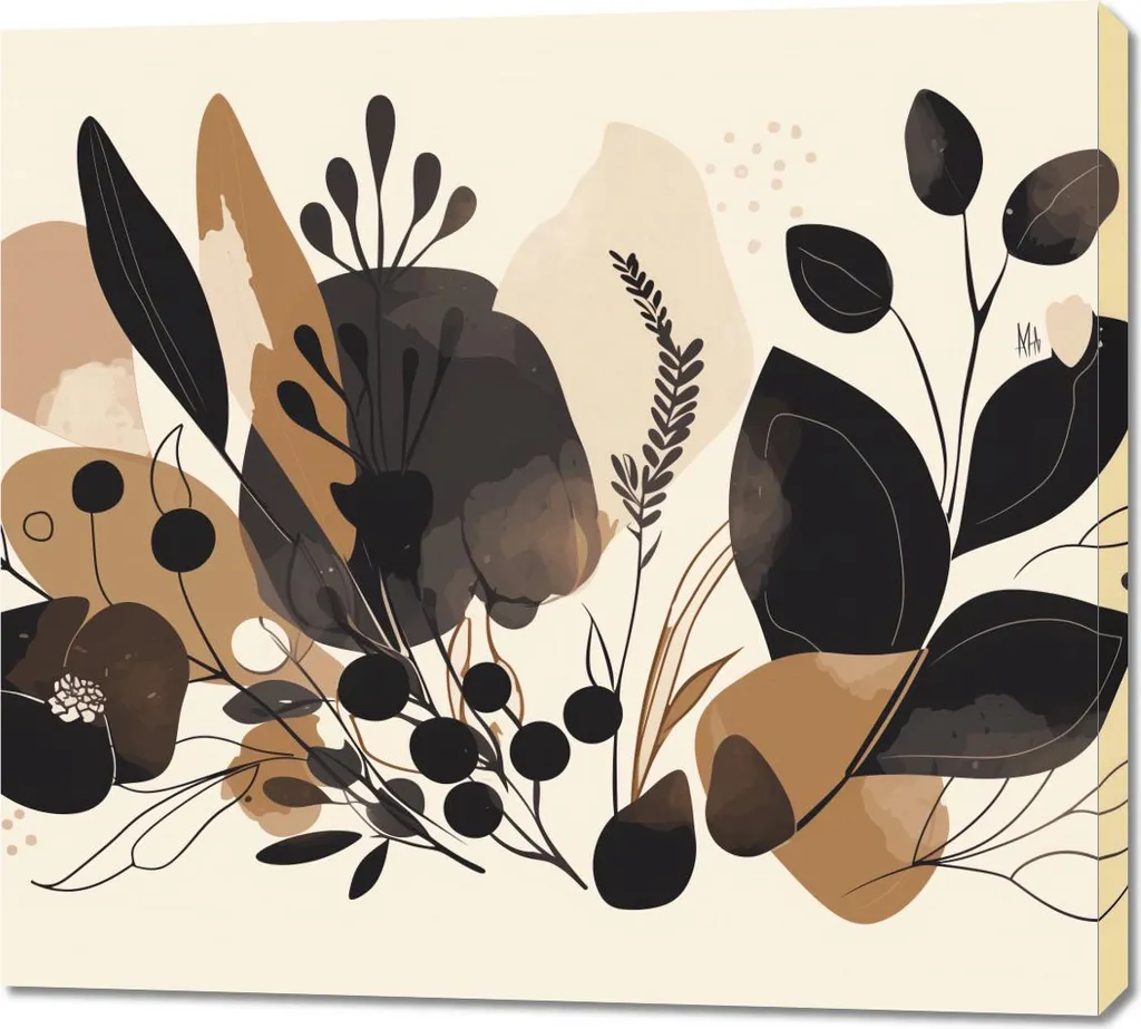 Quadro Flora 100x90 cm Astratto - Toni della Terra Materici per Loft