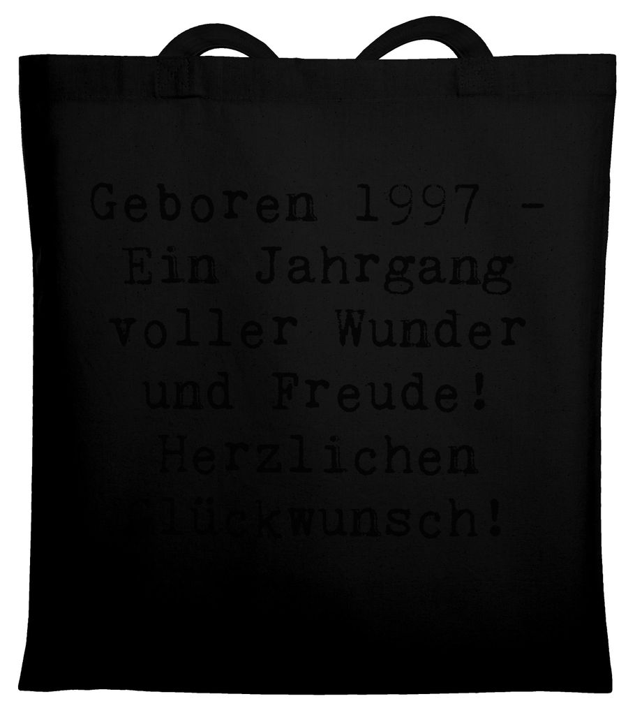 Mr. & Mrs. Panda Einkaufstasche Spruch 1997 Geburtstag - Schwarz - Geschenk, Geburtstagsfreude, Wunder und Freude, Happy Birthday, Shopping Tasche,...