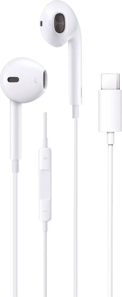 Sunix Earphones In-Ear Ohrhörer Stereo Sound Kopfhörer mit Fernbedienung und Mikrofon Typ-C Anschluss in Weiß