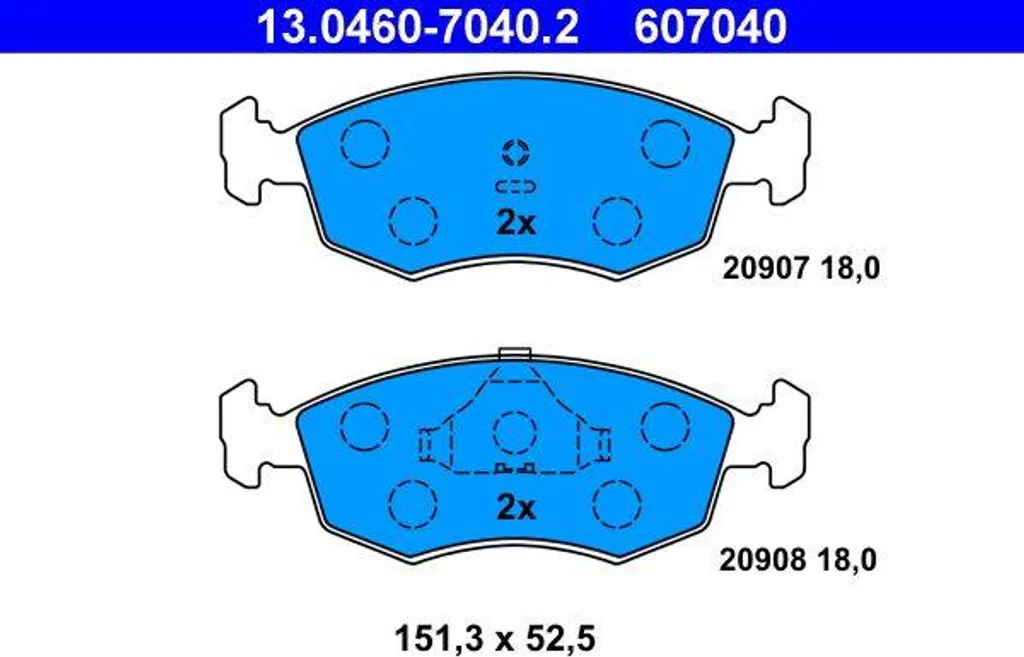 Plaquettes de frein à disque ATE pour Escort - Kit complet de freins