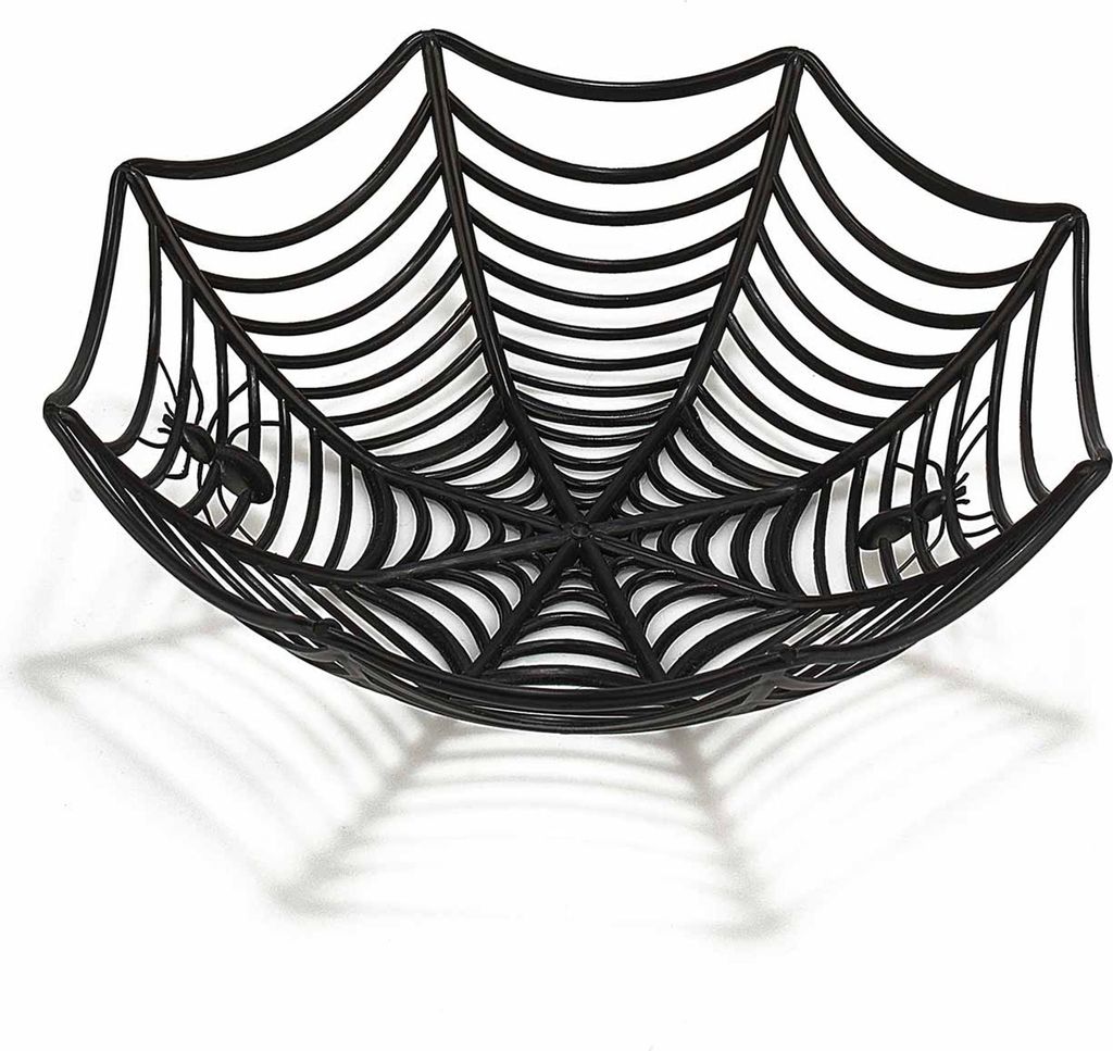 Conchiglia ragnatela decorazione Halloween nera 27 cm - Immagine del prodotto 
