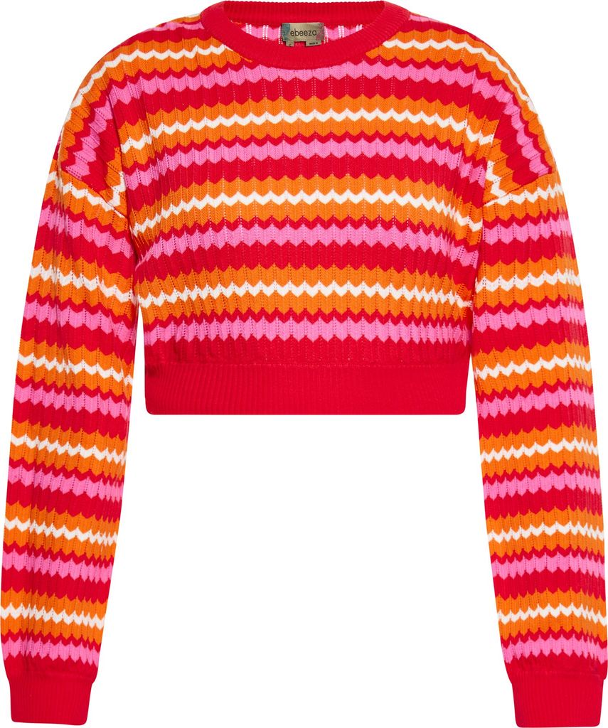 ebeeza damen pullover - rot mehrfarbig, XS