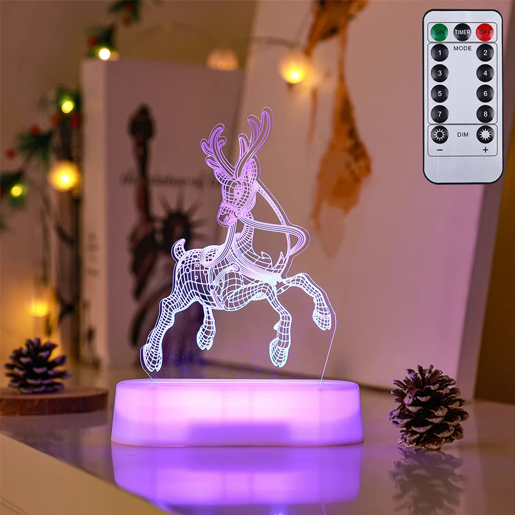 Lampada gufo luce notturna 3D Led luce notturna colorata tocco comodino remoto lampada luna decorazione camera da letto regali di festa per bambini bambino  39