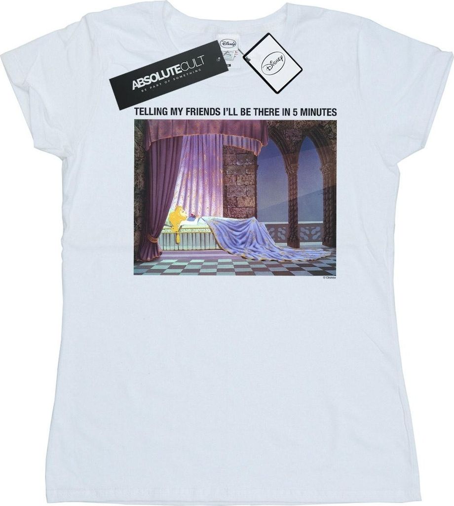 Disney - "Sleeping Beauty I'll Be There In 5" T-Shirt für Damen BI15357 (S) (Weiß)