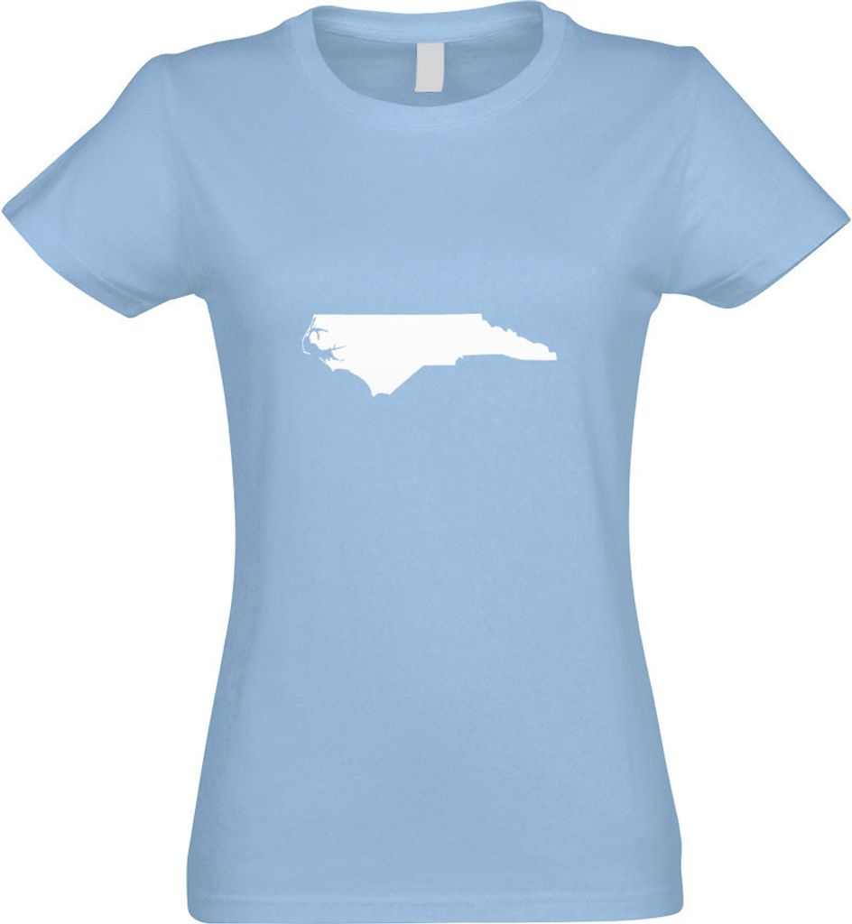 Kiwistar - T-Shirt tailliert - Damen - himmelblau - USA - Bundesstaat - North Carolina - mit Motiv Bedruckt - Funshirt Design - Sport - Freizeit - ...