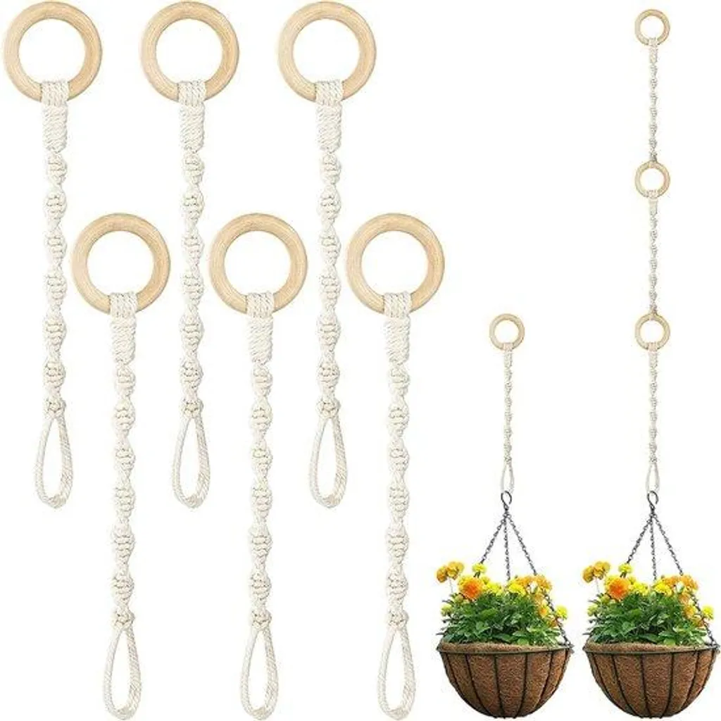 Extension suspension pot de fleurs macramé 30cm pour hauts plafonds