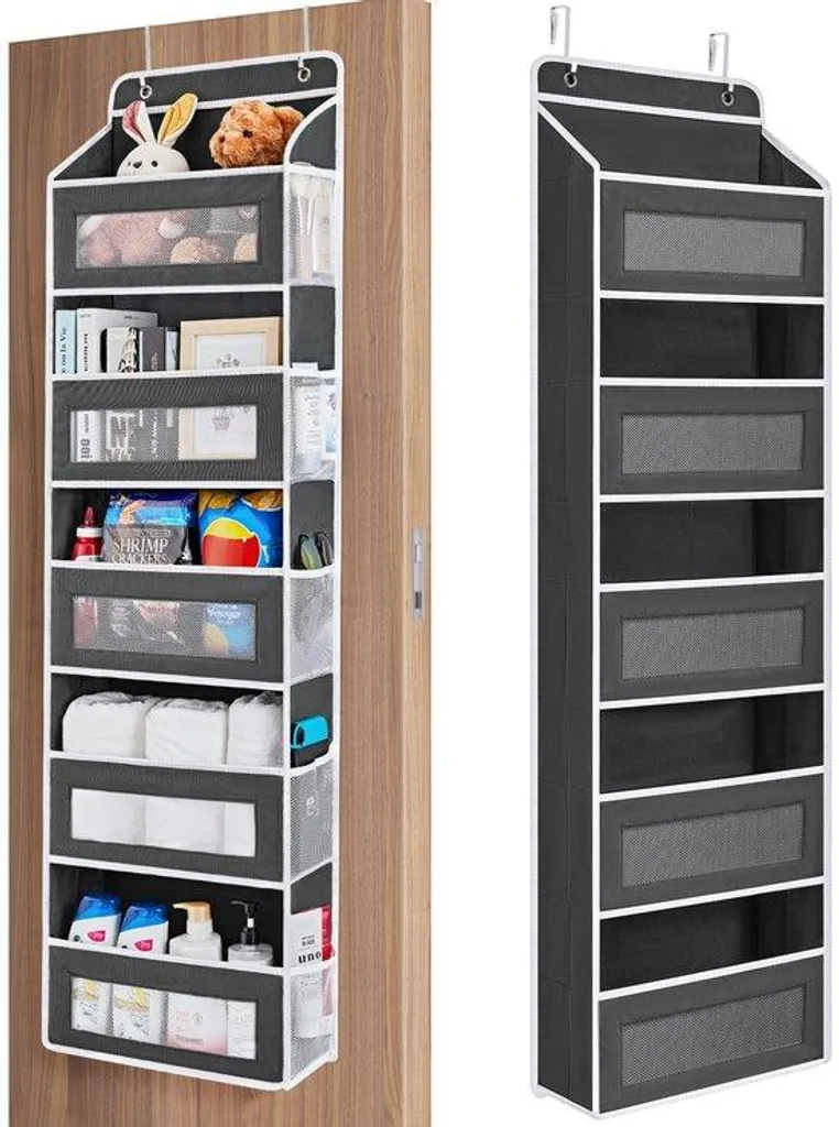 Gagnez de la place avec cet organiseur de porte stable à 5 grands bacs