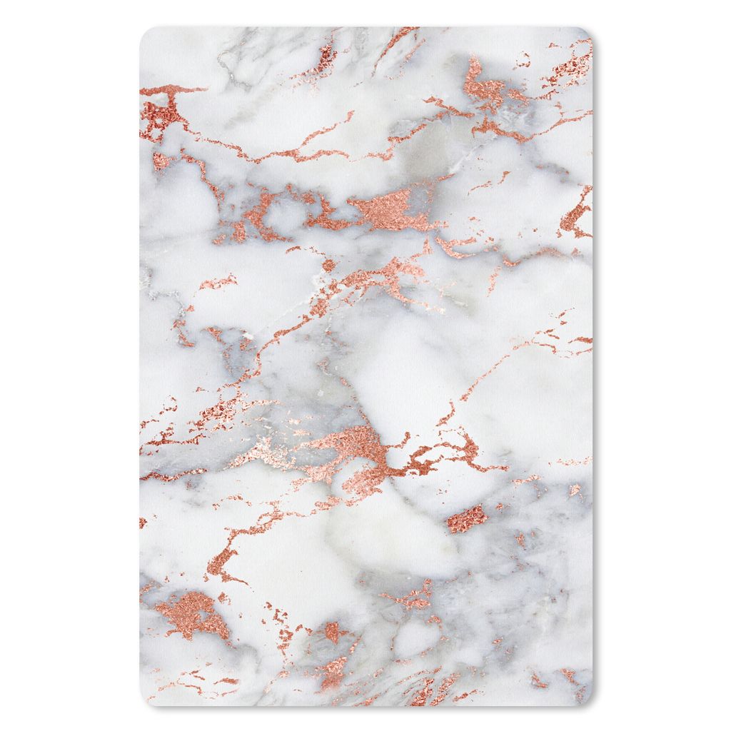 MuchoWow Mauspad Mousepad Marmor - Weiß - Rot 40x60 cm - Mousepads - Maus Mat - Pad - Mausunterlage - Schreibtisch Accesoire
