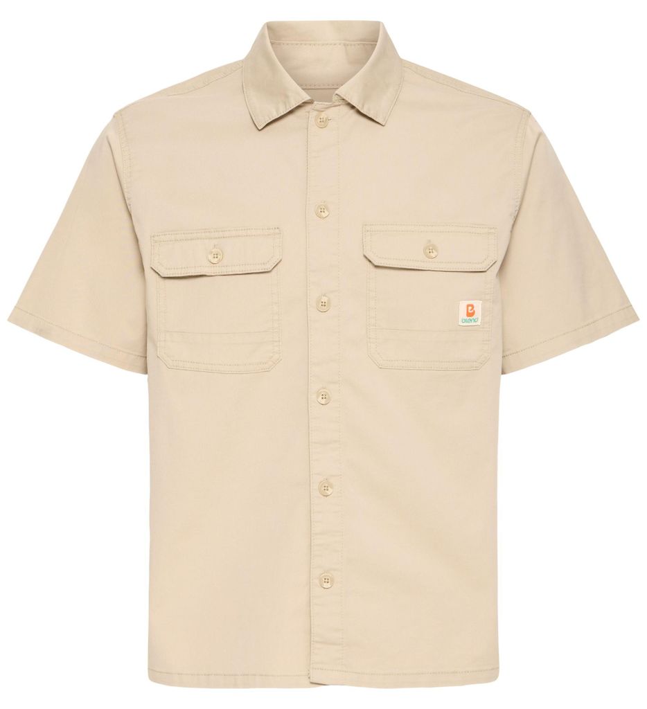BLEND Stylisches Kurzarmshirt Kentkragen Knopfleiste Rundhals Größe: XL