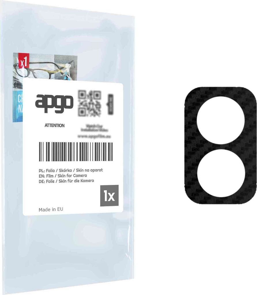 apgo Objektivschutz-Folie, Kameraschutz kompatibel mit ZTE Blade A33 Plus, Carbon-Imitation, Rückseite Schutzfolie für Kamera-Insel, Hinten Folie...