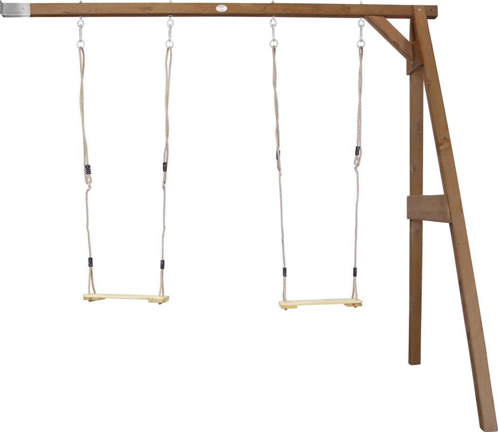 AXI Doppelschaukel Anbau aus Holz in Braun | Schaukel für 2 Kinder / Kinderschaukel | Anbauschaukel für den Garten