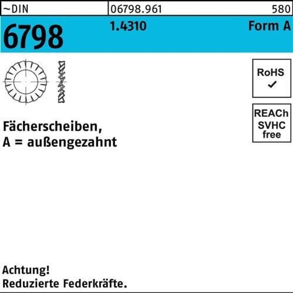 Reyher 6798 V2a Faecherscheiben A10,5 (1000 Stück)