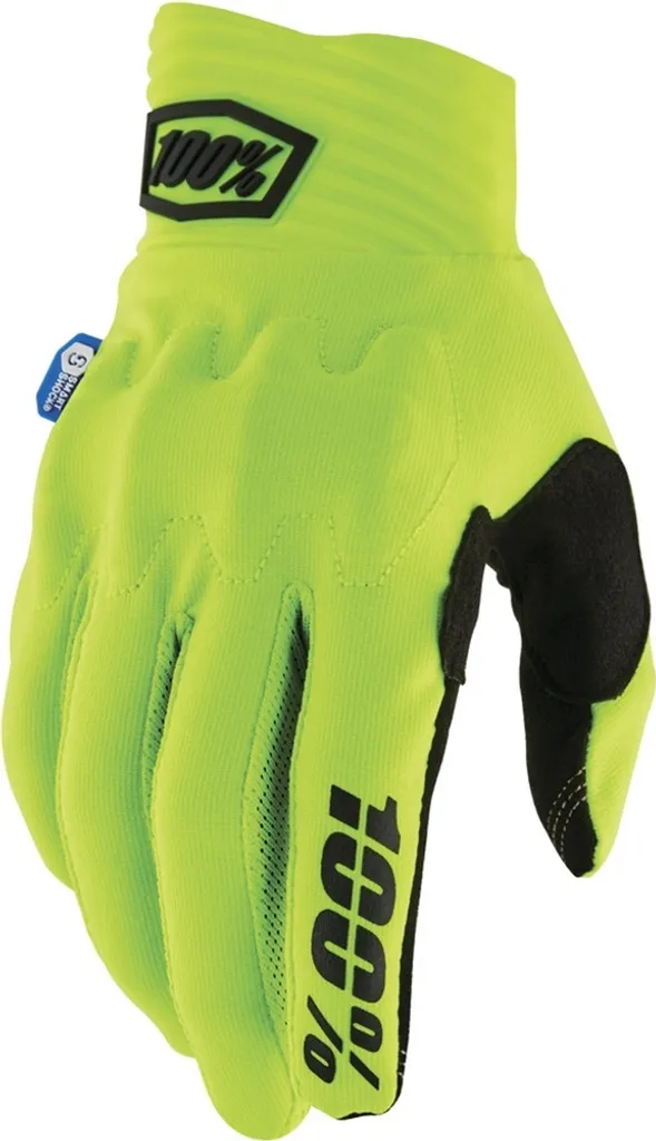 Gants 100% Cognito Smart Shock Jaune Fluo Noir Taille L - Protection VTT