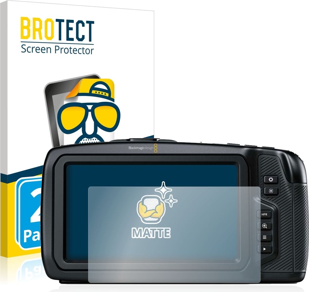 2x BROTECT Schutzfolie für Blackmagic Pocket Cinema Camera 4K / 6K Displayschutz Displayschutzfolie Folie Matt Entspiegelungsfolie