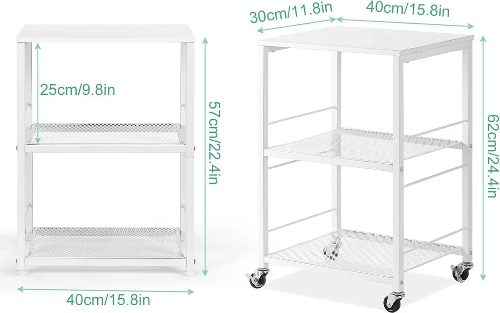 Bout de canapé blanc mobile 3 niveaux, table d'appoint gain de place - 3