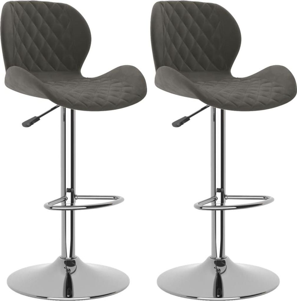 vidaXL Barhocker 2 Stk. Dunkelgrau Samt