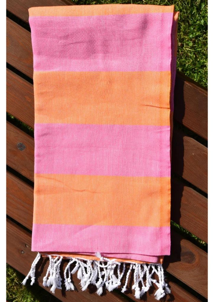 Toalla peshtemal de Marmaris, color rosa-naranja Imagen del producto 