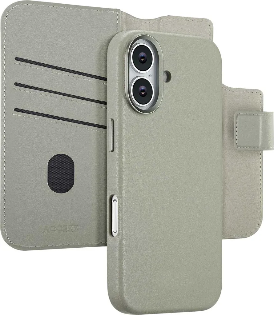 Custodia iPhone 17 MagSafe Accezz 2in1 Pelle Grigio - Ideale Viaggi