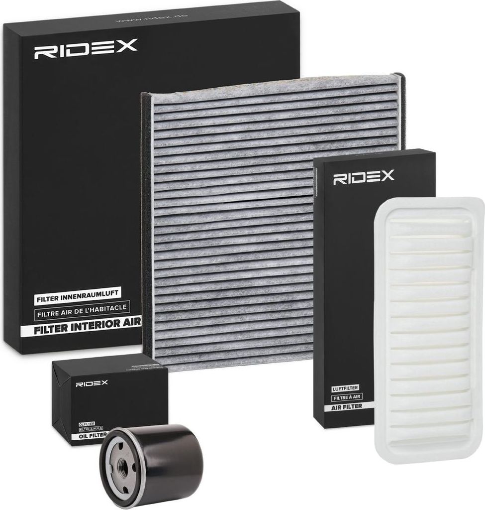 RIDEX Filterset Inspektionspaket Filtersatz für TOYOTA Yaris Schrägheck (P1) Yaris Verso (P2) PRIUS (ZVW3)