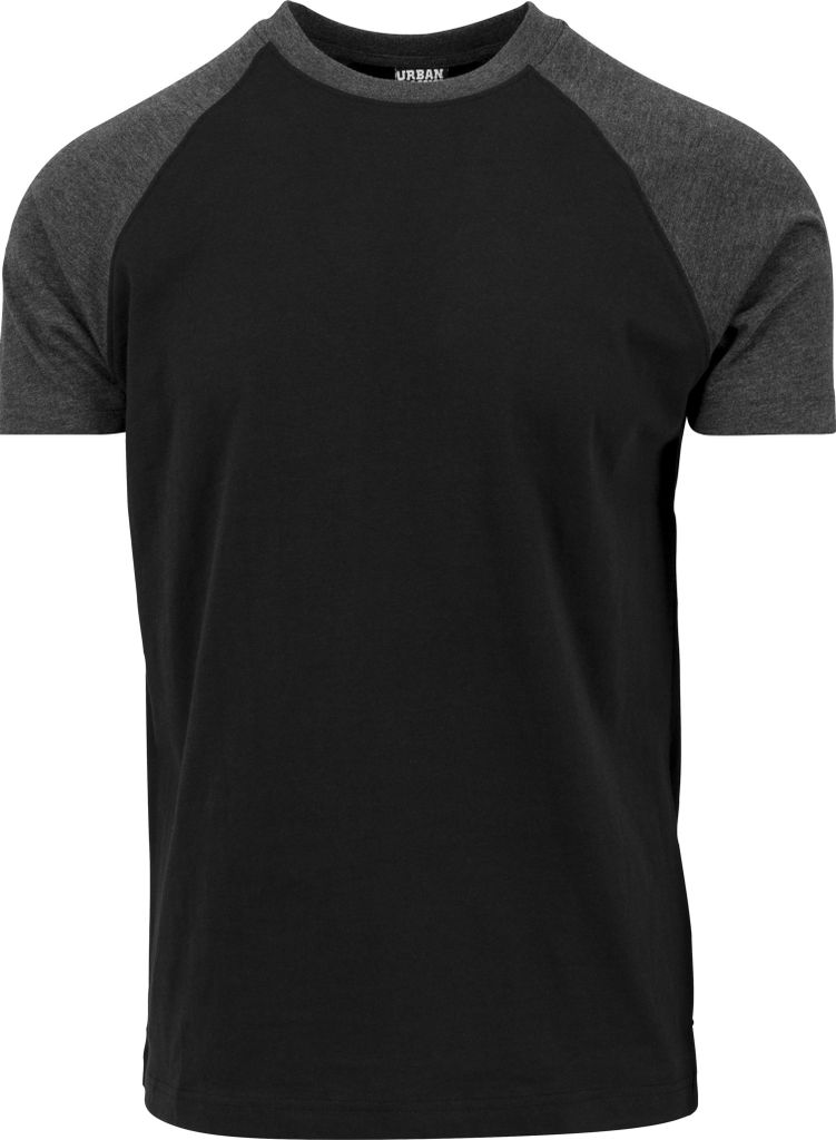 Urban Classics T-Shirt Herren Raglan Contrast Tee schwarz/charcoal XXL