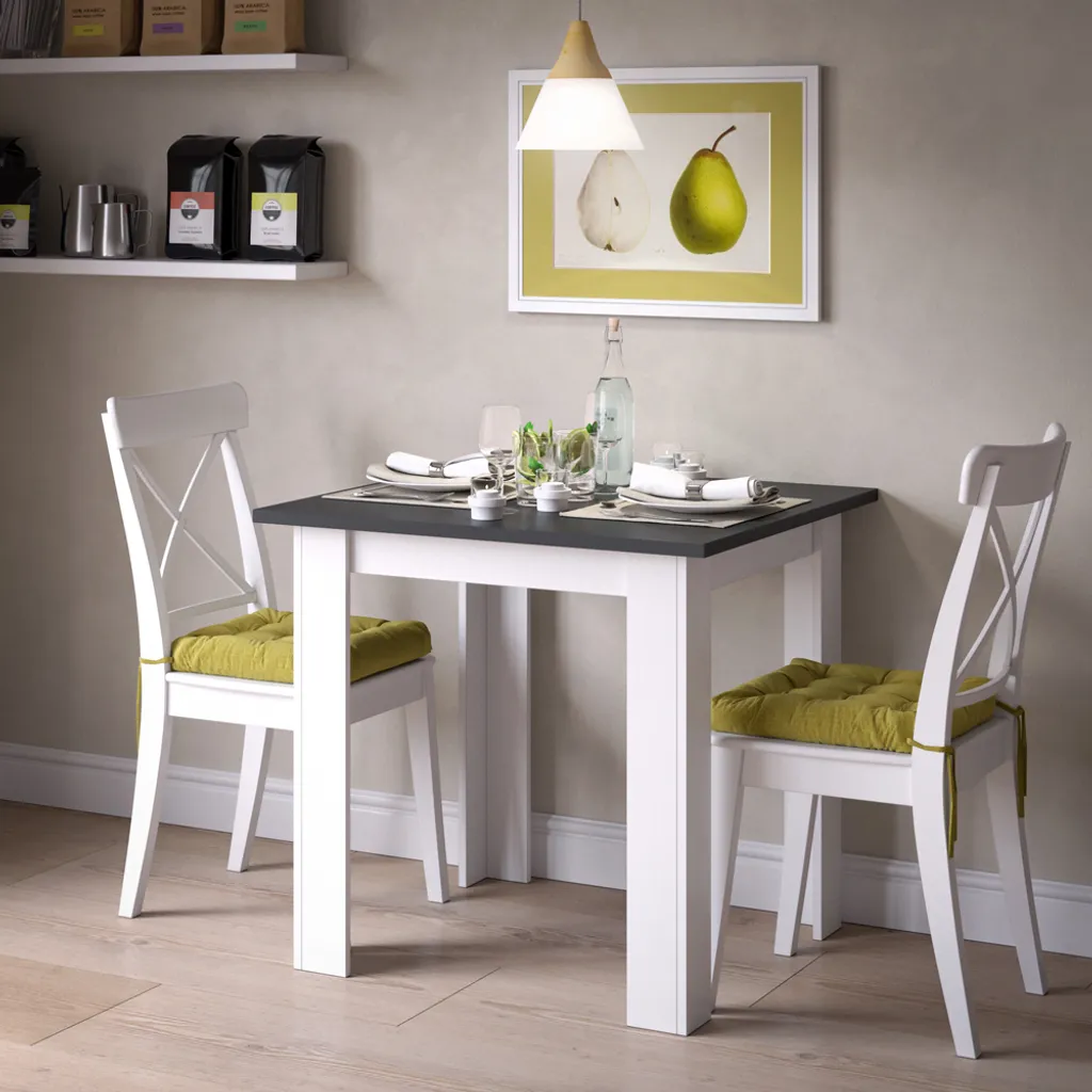 Table de repas anthracite Vicco Karlos 80x80 cm robuste et design mat - 7