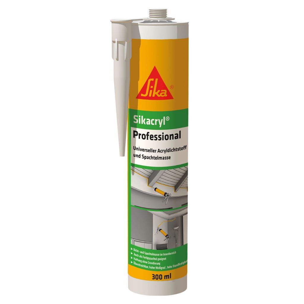 Sikacryl Professional 300ml weiß Acryldichtstoff Spachtelm. Produktbild 