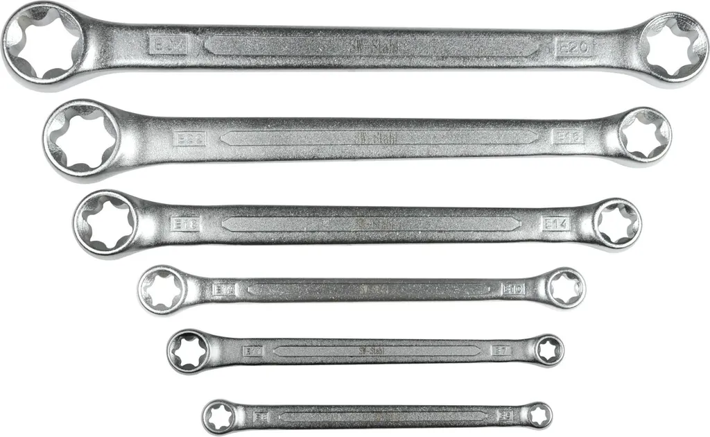 Jeu de Clés Mixtes Torx Extérieur Profil E6-E24 pour Mécanique Auto