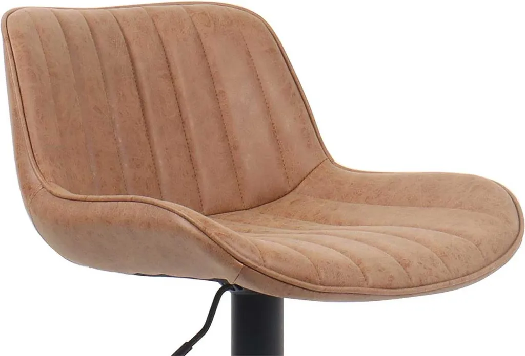 Tabouret de bar en polyuréthane cognac Fenna avec pieds métalliques - 7