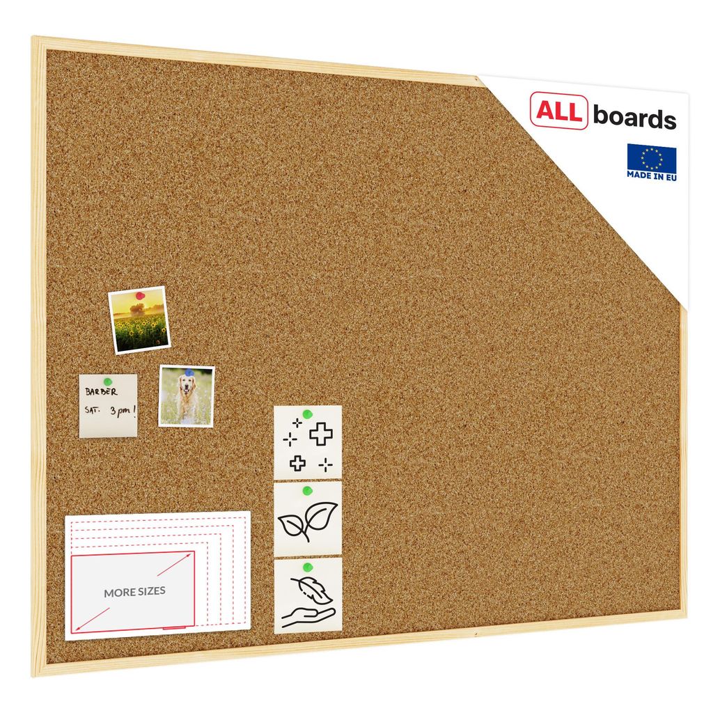 Bacheca in sughero (cornice in legno) 120x90 cm Immagine del prodotto 