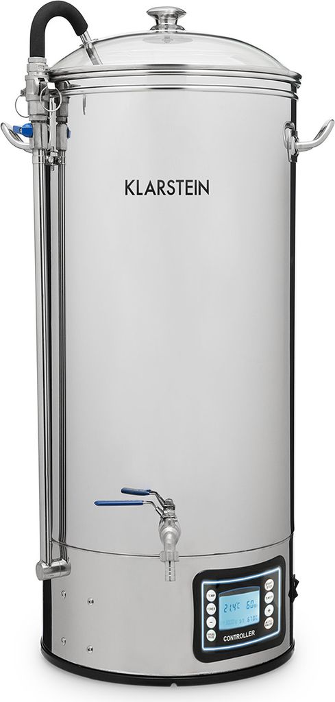 Klarstein Bierbrauset, Bierbrauanlage, Maischekessel zum Bier Brauen, Bier-Selbstbrauset, Selber Bier Brauen Set, Braukessel, Umwälzpumpe, Touch-P...