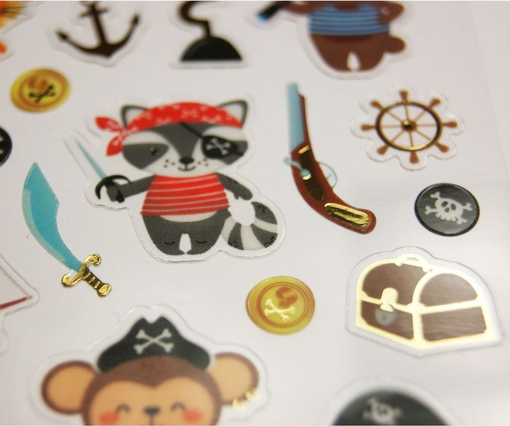 Aufkleber - Kleine Piratentiere - 1,8 cm