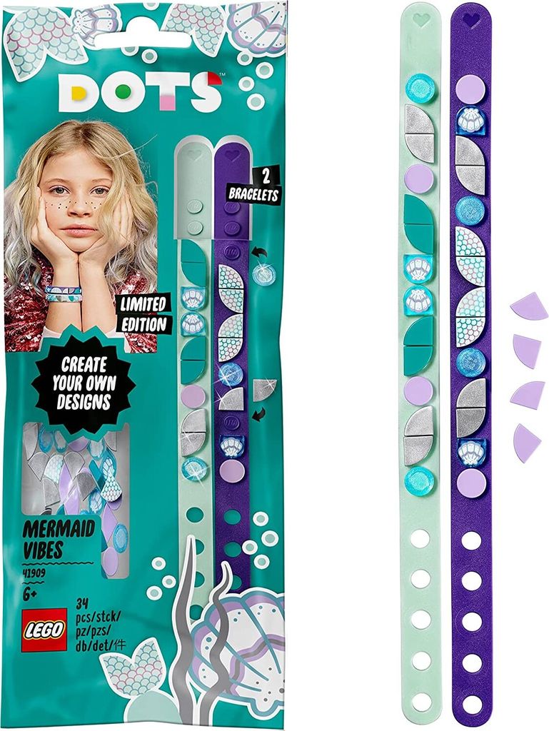 LEGO 41909 DOTS Bracelets d'amitié sirènes, 2 x bracelets Image du produit 