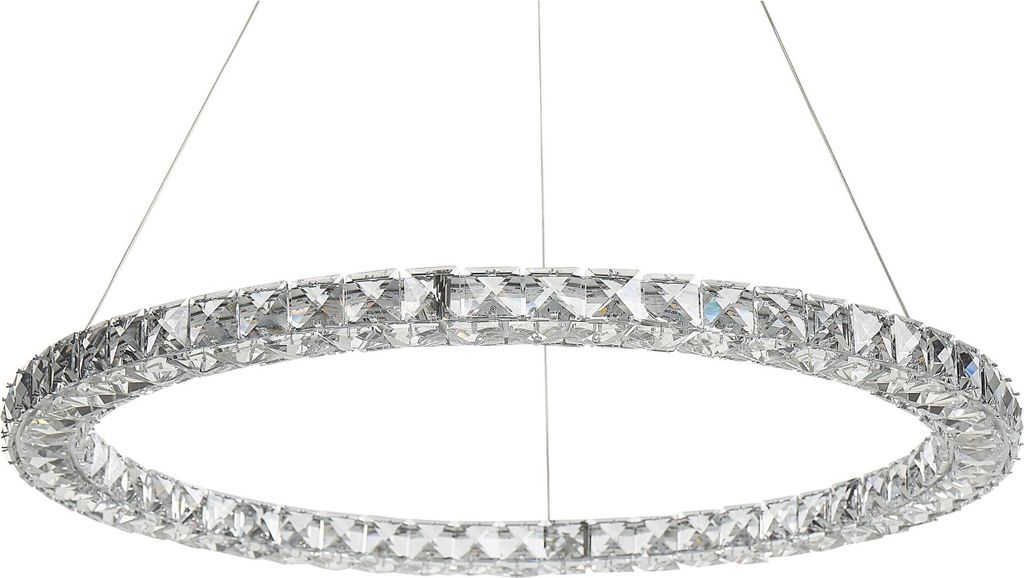 BELIANI LED Hängelampe Silber Kristallglas und Metall ø 60 Produktbild 